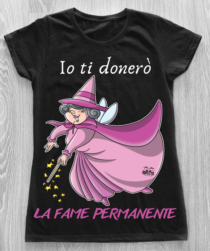 T-shirt Donna Le Fatine Ignoranti Fame Permanente ( F5298420 ) - Gufetto Brand 