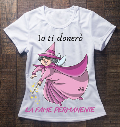 T-shirt Donna Le Fatine Ignoranti Fame Permanente ( F5298420 ) - Gufetto Brand 