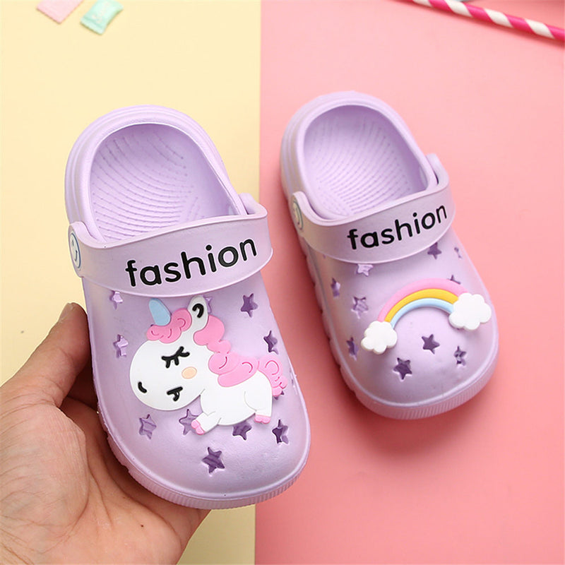 Unicorn Slippers for Boy Girl Rainbow Shoes 2019 Summer Toddler Animal Kids Outdoor Baby Slippers PVC Cartoon Kids Slippers - Gufetto Brand 