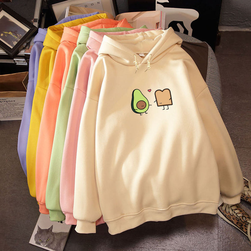 Avocado Best Friend Hoodie Women Sweatshirt Cute Pullover Harajuku Hoodies Oversized Streetwear Women Top Graphic Sweatshirts - Gufetto Brand 