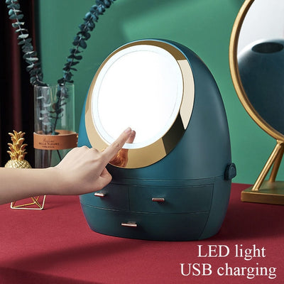 Box Cosmetici con specchio e luce led - Gufetto Brand 