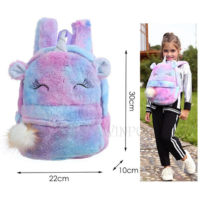 Plush School Bags for Girls Cute Cartoon Unicorn Children School Backpack for Kindergarten Toddler Backpacks Mochila Escolar - Gufetto Brand 