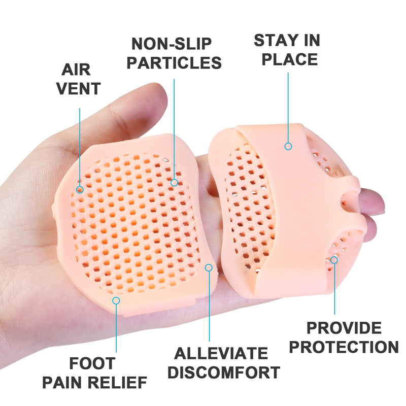 2pcs Breathable Sofe Forefoot Pads Foot Pain Relief Silicone Ball of Foot Cushion Insoles Prevent Foot Corn Callus Blisters Z792 - Gufetto Brand 