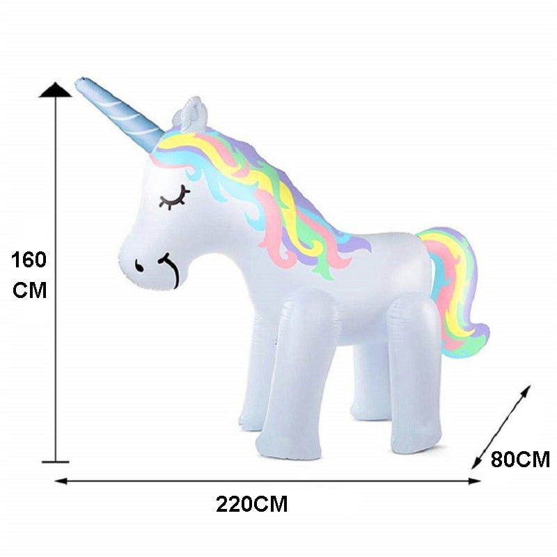 Rooxin Giant Inflatable Unicorn Water Spray Pool Toys Swimming Float Outdoor Fountain Beach Party Children&