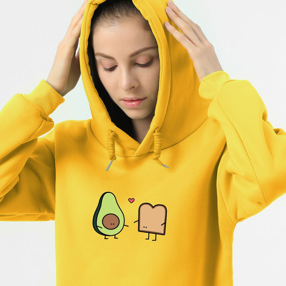 Avocado Best Friend Hoodie Women Sweatshirt Cute Pullover Harajuku Hoodies Oversized Streetwear Women Top Graphic Sweatshirts - Gufetto Brand 