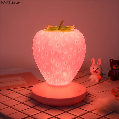 Touch Dimmable LED Night Light Silicone Strawberry Nightlight USB Bedside Lamp For Baby Children Kids Gift Bedroom Decoration - Gufetto Brand 