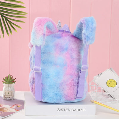 New Women Plush Unicorn Backpacks Cute Fashion Fur Backpacks For Girls Travel Backpack Children Schoolbag Kids Gift Book Bag - Gufetto Brand 