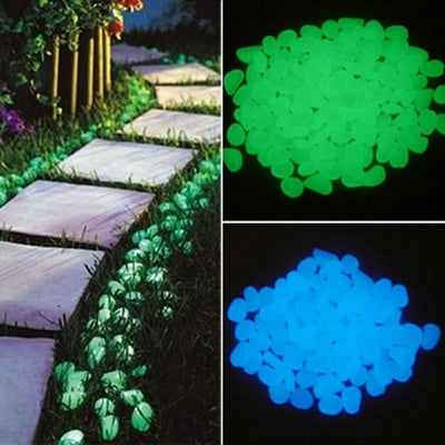 25/50pcs Glow in the Dark Garden Pebbles Glow Stones Rocks for Walkways Garden Path Patio Lawn Garden Yard Decor Luminous Stones - Gufetto Brand 