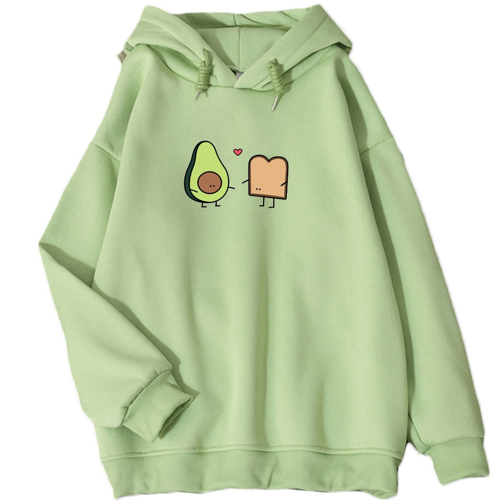 Avocado Best Friend Hoodie Women Sweatshirt Cute Pullover Harajuku Hoodies Oversized Streetwear Women Top Graphic Sweatshirts - Gufetto Brand 