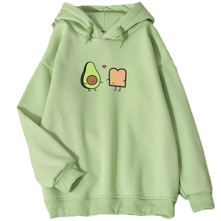 Avocado Best Friend Hoodie Women Sweatshirt Cute Pullover Harajuku Hoodies Oversized Streetwear Women Top Graphic Sweatshirts - Gufetto Brand 