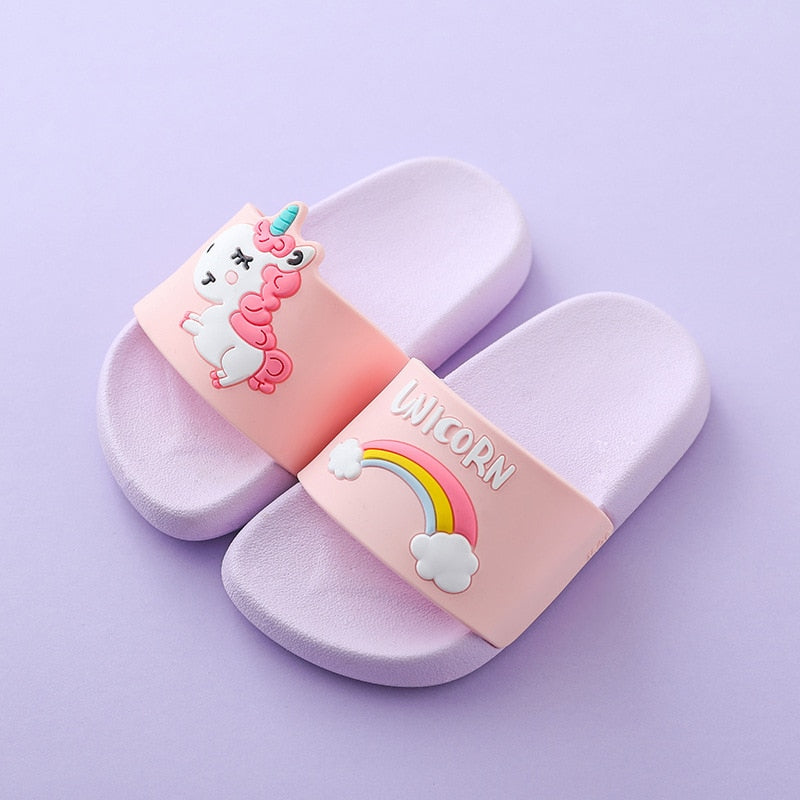Suihyung Rainbow Unicorn Slippers For Boy Girls New Summer Kids Beach Shoes Baby Toddler Soft Indoor Flip Flops Children Sandals - Gufetto Brand 