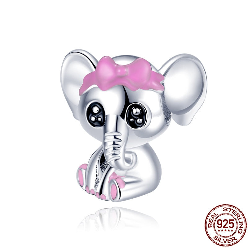 Genuine 925 Silver Cute Elephant Series Charm Beads Fit  Charm Bracelet Jewelry Gift 2021 New - Gufetto Brand 