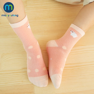 5 Pair Jacquard Cat Unicorn Rabbit Comfort Warm Cotton High Quality Kids Girl Baby Socks Child Boy Newborn Socks Miaoyoutong - Gufetto Brand 