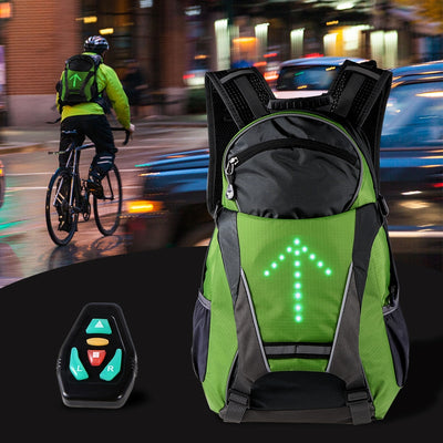 Ciclismo 18L Outdoor Wireless Control Running LED Backpack Night Riding Camping Safety Turn Signal Indicatore di direzione della luce a LED - Gufetto Brand 