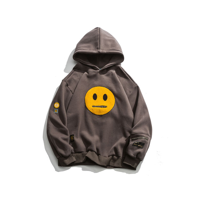 GONTHWID Tasca Con Cerniera Sorriso Viso Patchwork Felpe In Pile - Gufetto Brand 