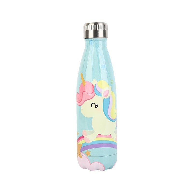 LOGO Custom Cartoon Unicorn Cute Water Bottle Thermos Bottle Stainless Steel Keep Cold Cola Sport Drinking Bottle for Travel - Gufetto Brand 