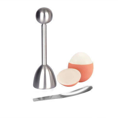 5PCS/set Stainless Steel Boiled Egg Topper EggShell Cracker Opener  Egg Spoon Holder Kitchen Gadgets - Gufetto Brand 