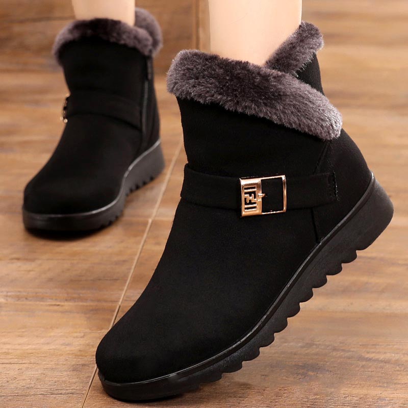 No-slip winter boots women shoes 2022 new zipper snow boots solid warm thick plush women ankle boots casual shoes woman - Gufetto Brand 