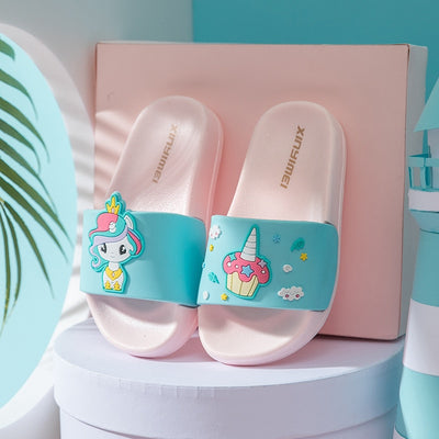 Suihyung Kids Unicorn Slippers 2020 New Summer Toddler Sandals Rainbow Horse Cartoon Girl Slippers Non-slip Bathroom Beach Shoes - Gufetto Brand 