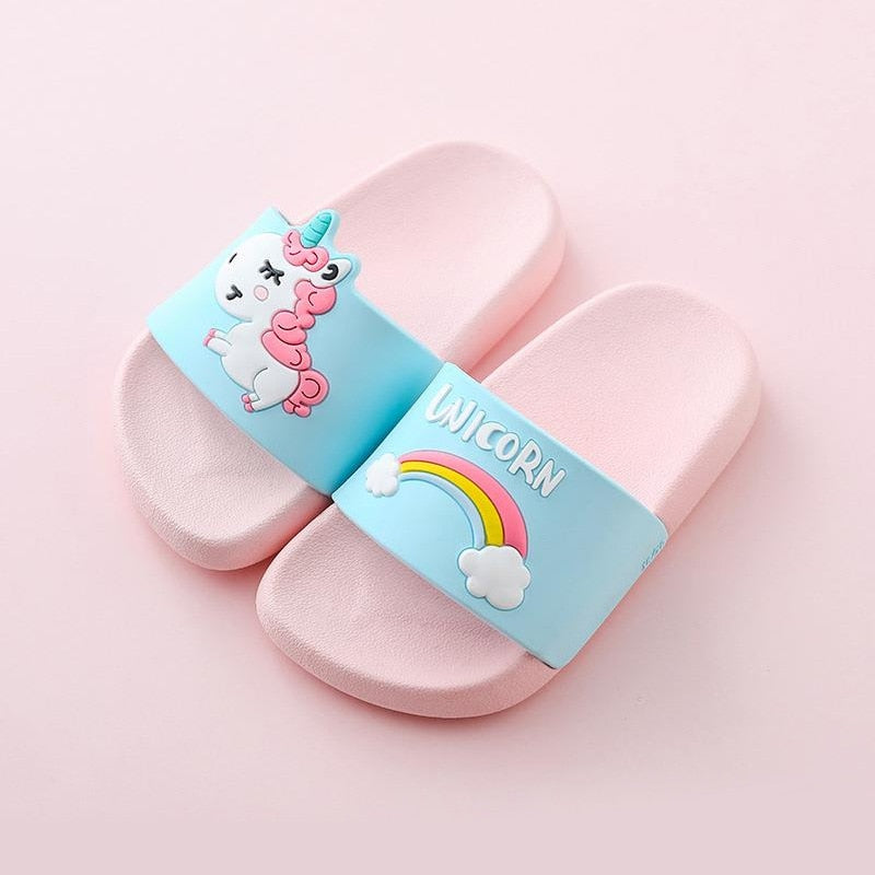 Suihyung Rainbow Unicorn Slippers For Boy Girls New Summer Kids Beach Shoes Baby Toddler Soft Indoor Flip Flops Children Sandals - Gufetto Brand 