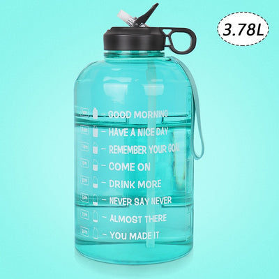 ZOMAKE 2.2/3.78L Gallon Water Bottle with Time Marker &amp; Straw, Motivational Water Jug BPA Free Leakproof Large Water Bottles Gym - Gufetto Brand 