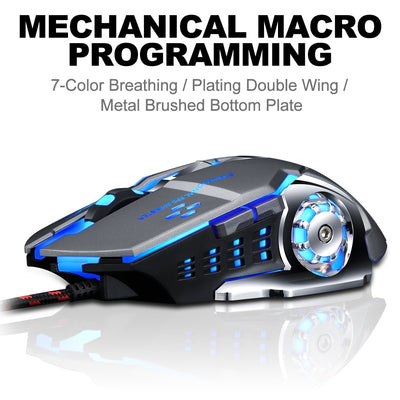 Professional Wired Gaming Mouse 6 Button 3200DPI LED Optical USB Computer Mouse Game Mice Silent Mouse Mause For PC laptop Gamer - Gufetto Brand 