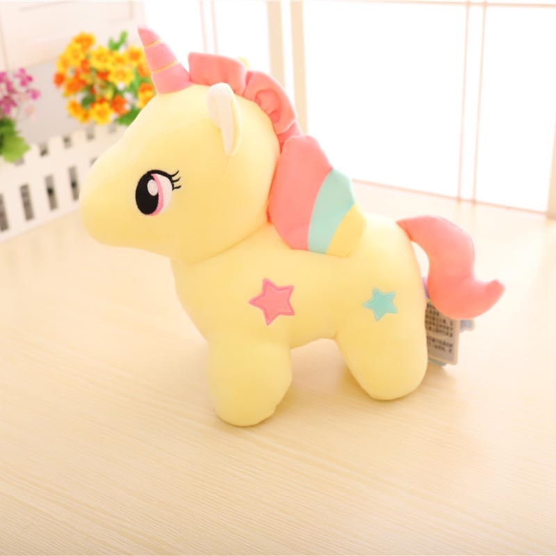 25cm 30cm unicorn plush toys cute pink /yellow/green little horse soft doll kids toys high quality stuffed animal plush doll - Gufetto Brand 