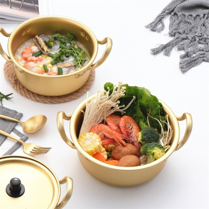 Korean Ramen Noodles Pot Aluminum Soup Pot With Lid Noodles Milk Egg Soup Cooking Pot Fast Heating For Kitchen Cookware - Gufetto Brand 