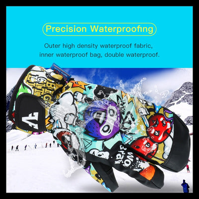 -40 Thicken Adult Teenager Kids Ski Snowboard Gloves Windproof Waterproof Gloves Winter Thermal Outdoor Sport Mittens - Gufetto Brand 