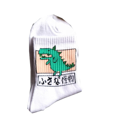 Women Ins Cartoon Patterned Short Funny Socks Cute Animal Dinosaur Socks For Ladies Funny Japan College Wind Concise Socks - Gufetto Brand 