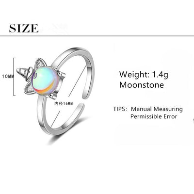 New Exquisite Color Moonstone Unicorn Opening Rings For Women Jewelry Accessories Party Gifts SAR106 - Gufetto Brand 