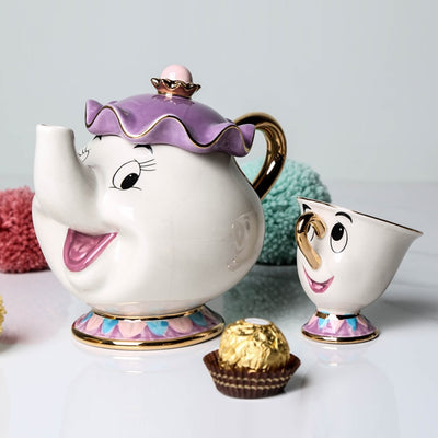 New Cartoon Beauty and The Beast CHIP Tazza Set da tè Chip Teiera e tazza Set Tazza in ceramica Regalo di Natale - Gufetto Brand 