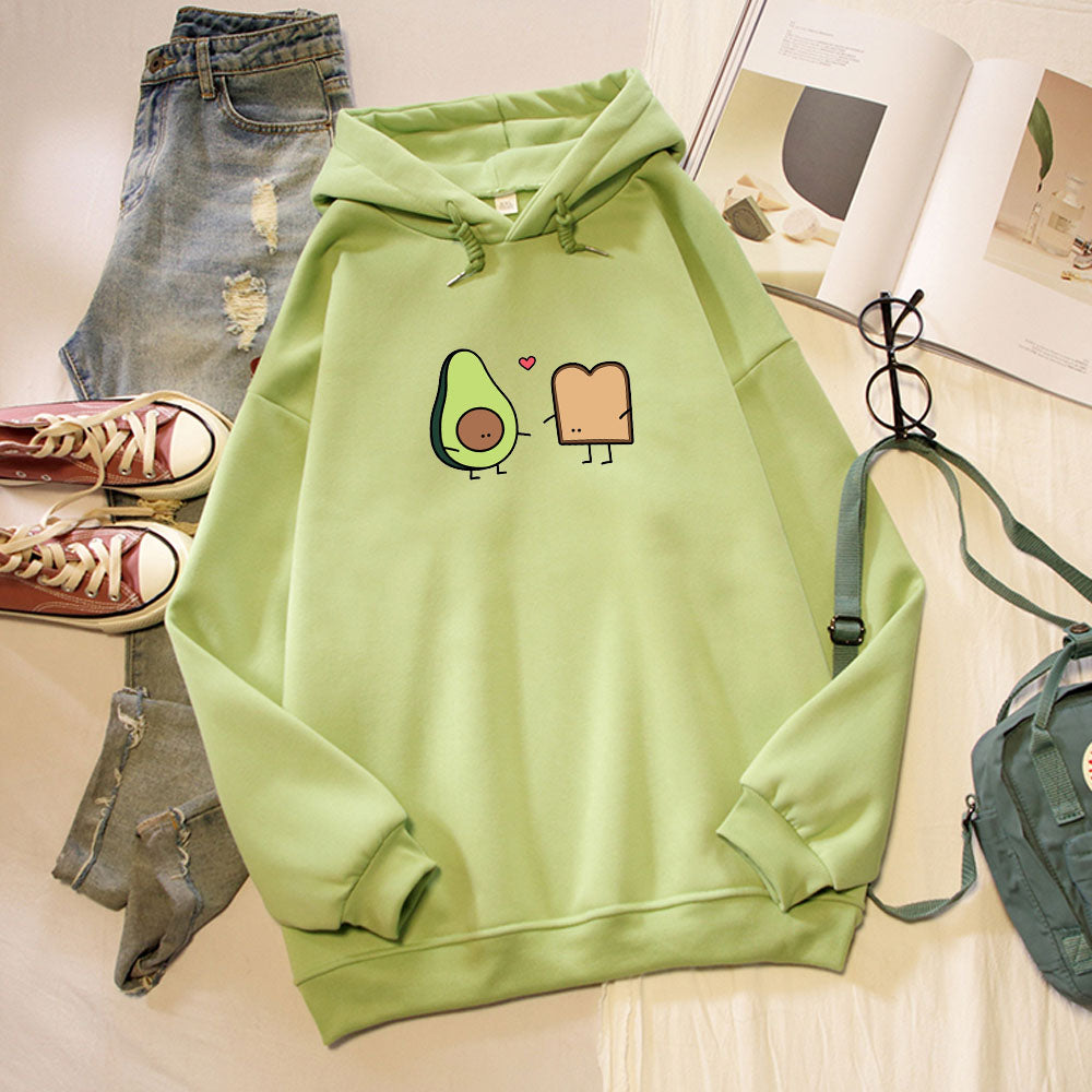 Avocado Best Friend Hoodie Women Sweatshirt Cute Pullover Harajuku Hoodies Oversized Streetwear Women Top Graphic Sweatshirts - Gufetto Brand 