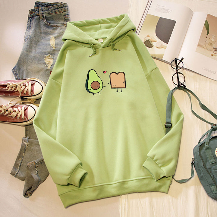 Avocado Best Friend Hoodie Women Sweatshirt Cute Pullover Harajuku Hoodies Oversized Streetwear Women Top Graphic Sweatshirts - Gufetto Brand 