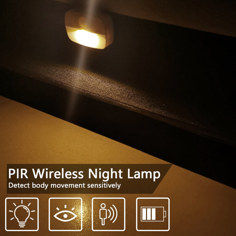 Sensore di movimento PIR Luce notturna Movimento attivato a infrarossi umani Rileva lampada di emergenza da parete Lampade per scale da armadio per camera da letto da corridoio - Gufetto Brand 