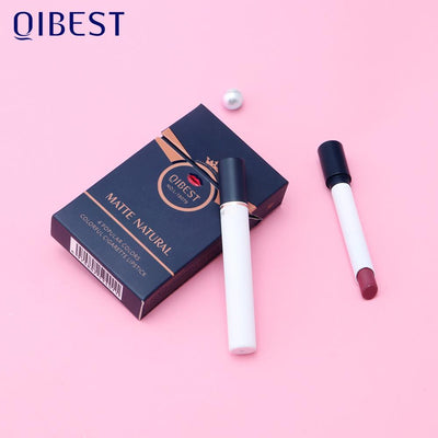 Rossetto Opaco 4 Colori/Set Trucco Labbra Tubo di Sigaretta Impermeabile di Lunga Durata - Gufetto Brand 
