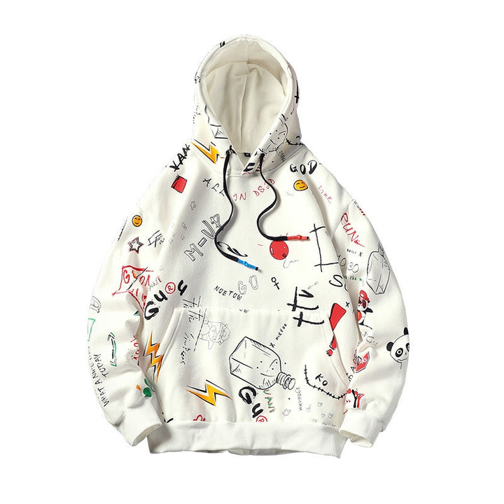 GONTHWID Japanese Anime Graffiti Print Hooded Sweatshirts Streetwear Hip Hop Harajuku Casual Pullover Hoodies Mens Fashion Tops - Gufetto Brand 