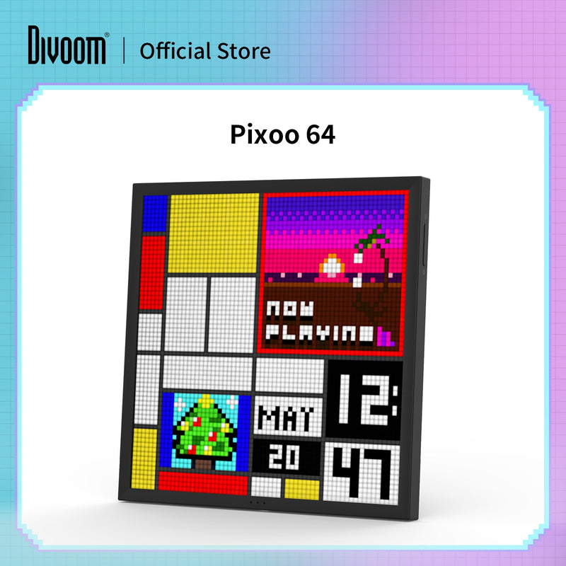 Divoom Pixoo 64 Cornice per foto digitale con 64 * 64 Pixel Art LED Tabellone elettronico per immagini, Luce al neon Decorazione per la casa - Gufetto Brand 