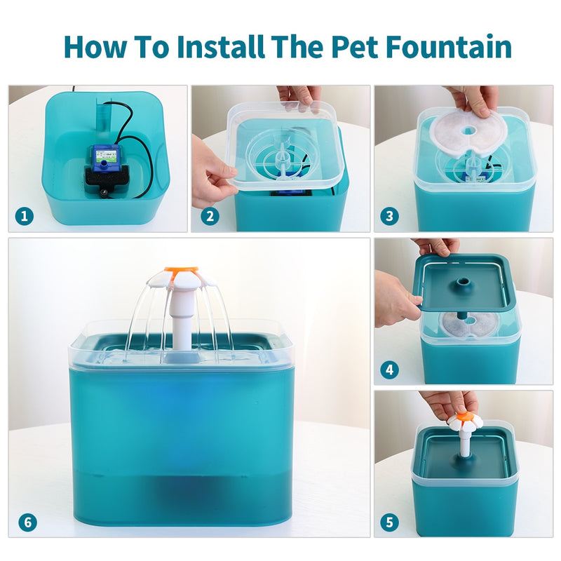 Pet Cat Water Fountain USB Automatic Cat Water Dispenser Feeder Bowl LED Light Smart Dog Cat Water Dispenser Pet Drinking Feeder - Gufetto Brand 