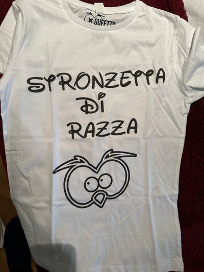 T-shirt Bianca Donna Stronzetta di Razza Outlet - Gufetto Brand 