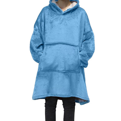Winter Oversized Hoodies Women Fleece Warm TV Blanket with Sleeves Pocket Flannel Thick Sherpa Giant Hoody Long Sweatshirt - Gufetto Brand 