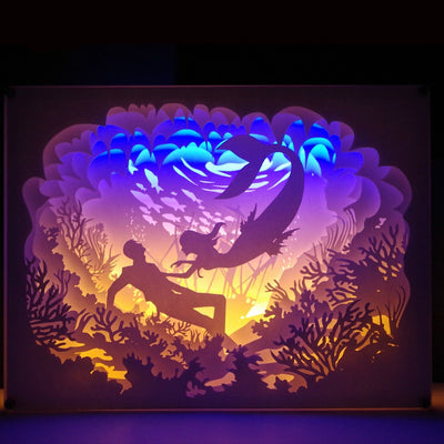 Nuova novità Luce notturna Totoro Lampada da atmosfera tagliata su carta 3D Carta da intaglio Lampada da decorazione artistica Alimentazione USB per soggiorno Camera da letto - Gufetto Brand 