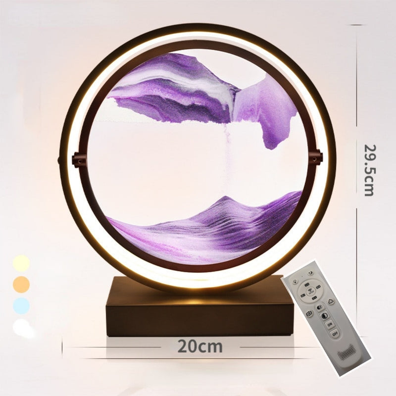LED art decompression quicksand painting hourglass decoration 360 degree rotation unique decorative sand painting - Gufetto Brand 