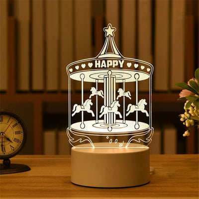 Romantic Love 3D Acrylic Led Lamp for Home Children&#39;s Night Light Table Lamp Birthday Party Decor Valentine&#39;s Day Bedside Lamp - Gufetto Brand 