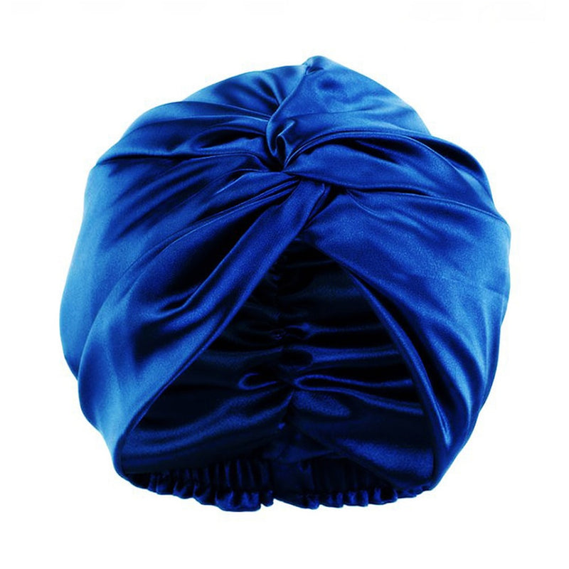 100% Double Silk Sleeping Cap Night Silk Sleeping Bonnet Cover for Women with Elastic Ribbon for Hair Care Long Hair - Gufetto Brand 