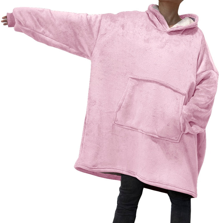 Winter Oversized Hoodies Women Fleece Warm TV Blanket with Sleeves Pocket Flannel Thick Sherpa Giant Hoody Long Sweatshirt - Gufetto Brand 