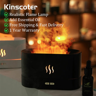 Kinscoter Aroma Diffuser Air Humidifier Ultrasonic Cool Mist Maker Fogger Led Essential Oil Flame Lamp Difusor - Gufetto Brand 