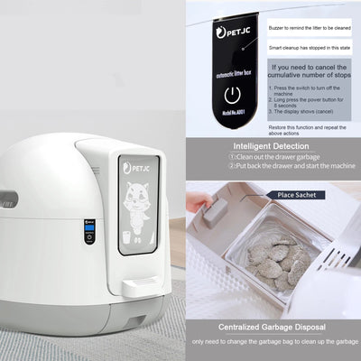 APP Intelligente Autopulente Gatto Sabbia Toilette Pet Liiter Padella Automatica Lettiera per Gatti Autopulente - Gufetto Brand 
