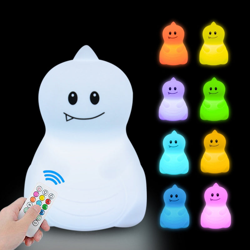 Owl LED Night Light Touch Sensor Remote Control 9 Colors Dimmable Timer USB Rechargeable Silicone Animal Lamp for Kids Baby Gift - Gufetto Brand 