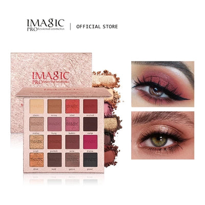 IMAGIC New Arrival Charming Eyeshadow 16 Color Makeup Palette Matte Shimmer  Pigmented Eye Shadow Powder - Gufetto Brand 